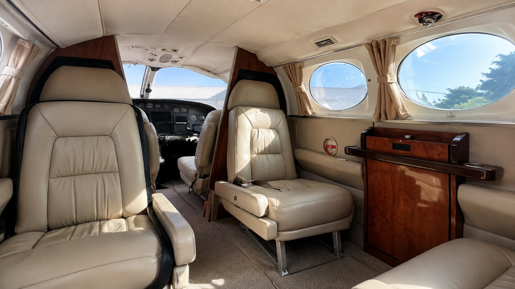Finished aircraft cabin interior after refurbishment by Paint My Plane